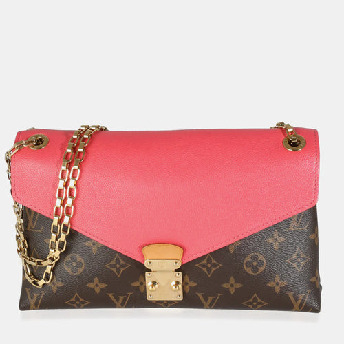 Rose Litchi Monogram Canvas Pallas Chain Bag