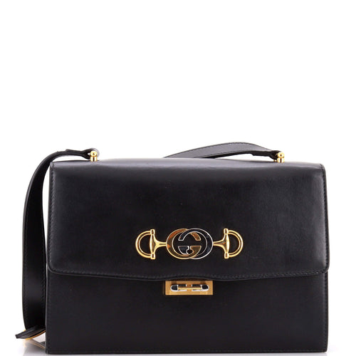 GUCCI Zumi Flap Shoulder Bag Leather Small