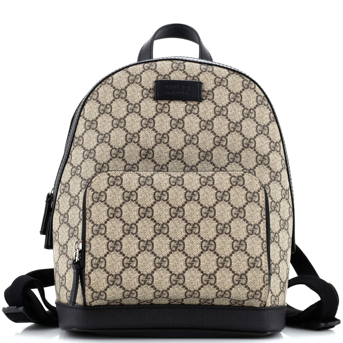 Gucci GUCCI Zip Pocket Backpack GG Coated Canvas Small