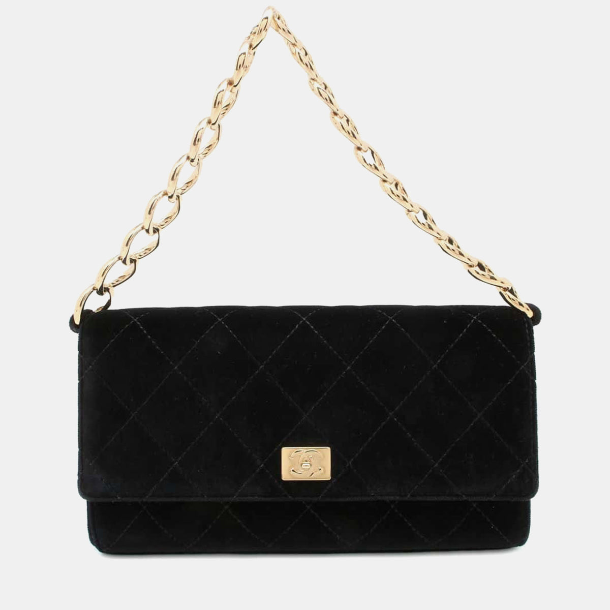 Chanel Black Velour Chain Bag