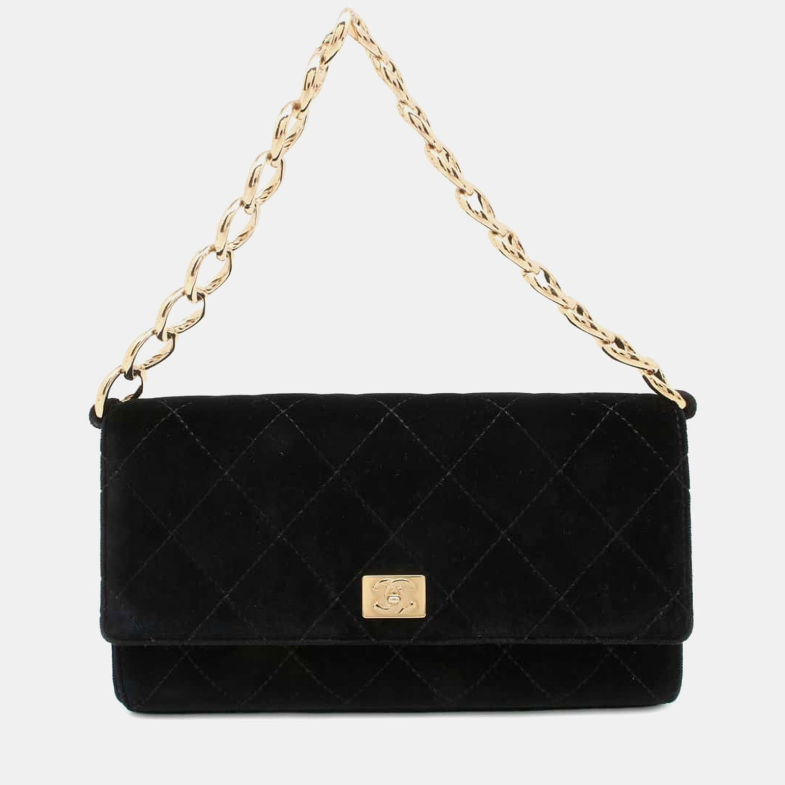 Chanel Sac à chaîne en velours noir