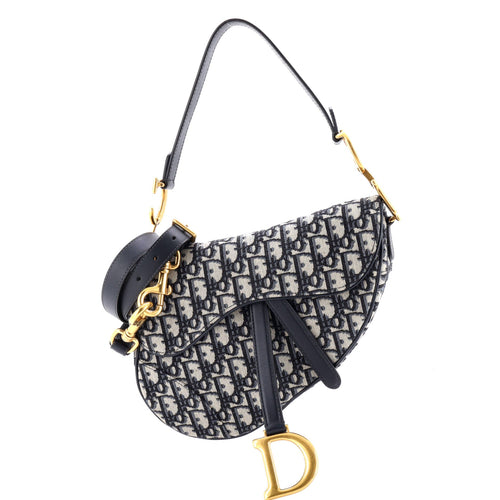 Saddle Handbag with Strap Oblique Canvas Medium
