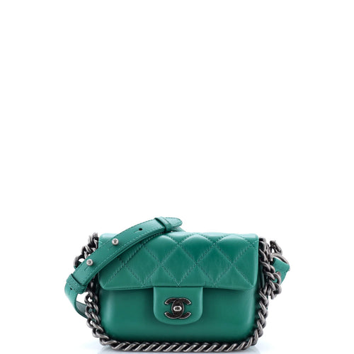 CHANEL Rock My Shoulder Flap Bag Quilted Calfskin Mini