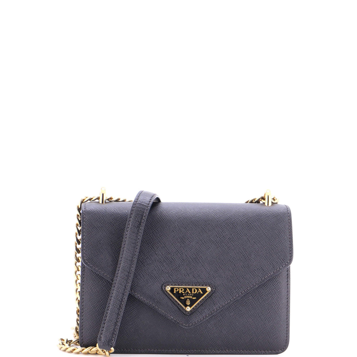Prada PRADA Envelope Flap Chain Shoulder bag Saffiano Leather Small