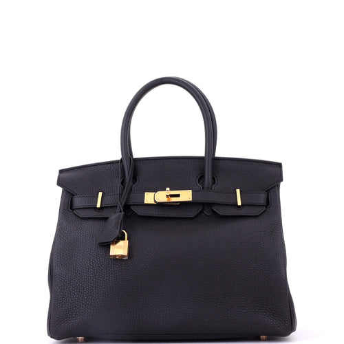 Birkin Handbag Noir Togo with Rose Gold Hardware 30