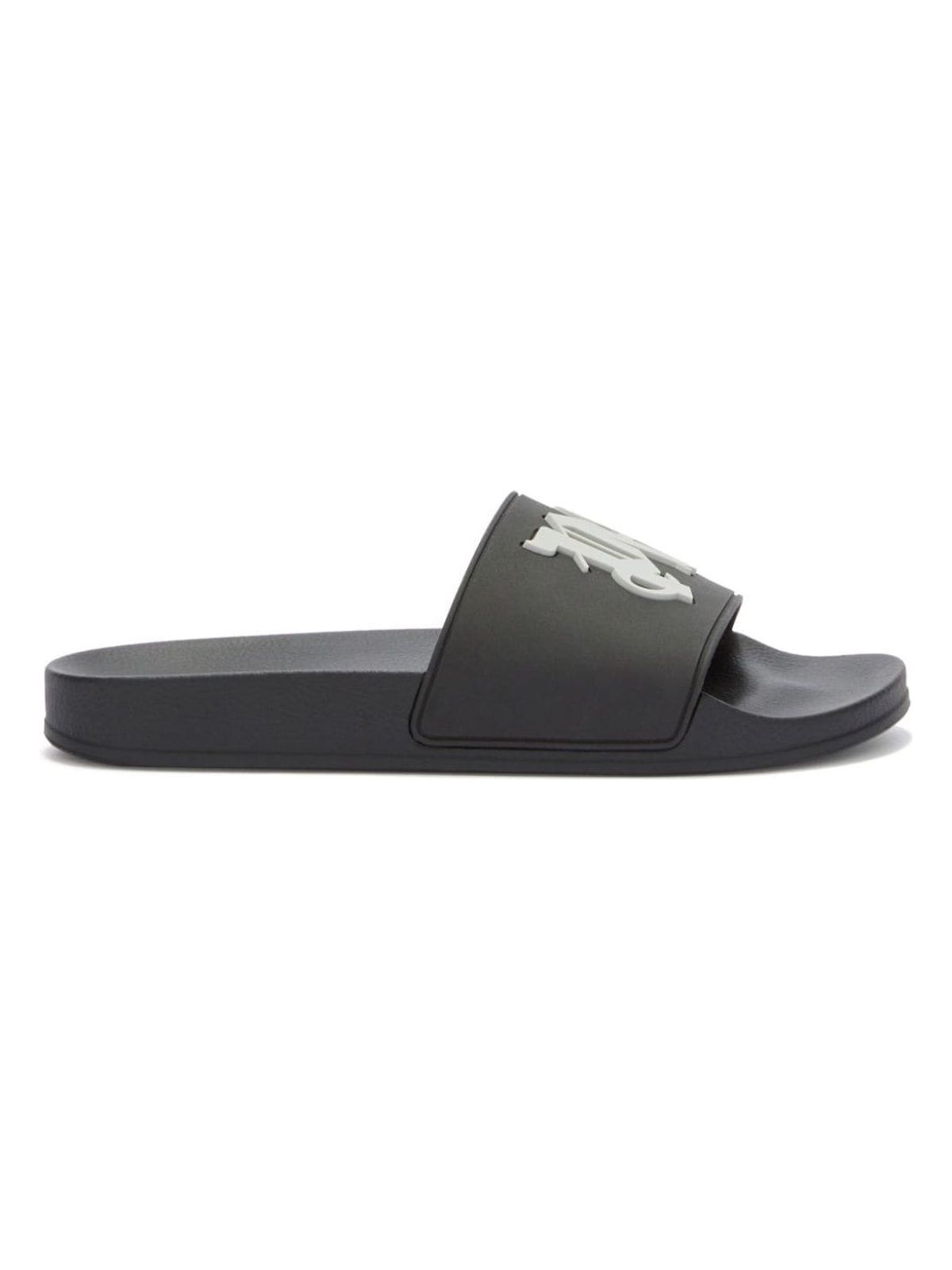 Palm Angels Men's Logo Pool Sliders in Black | Size 40 | PMIC010R24MAT001