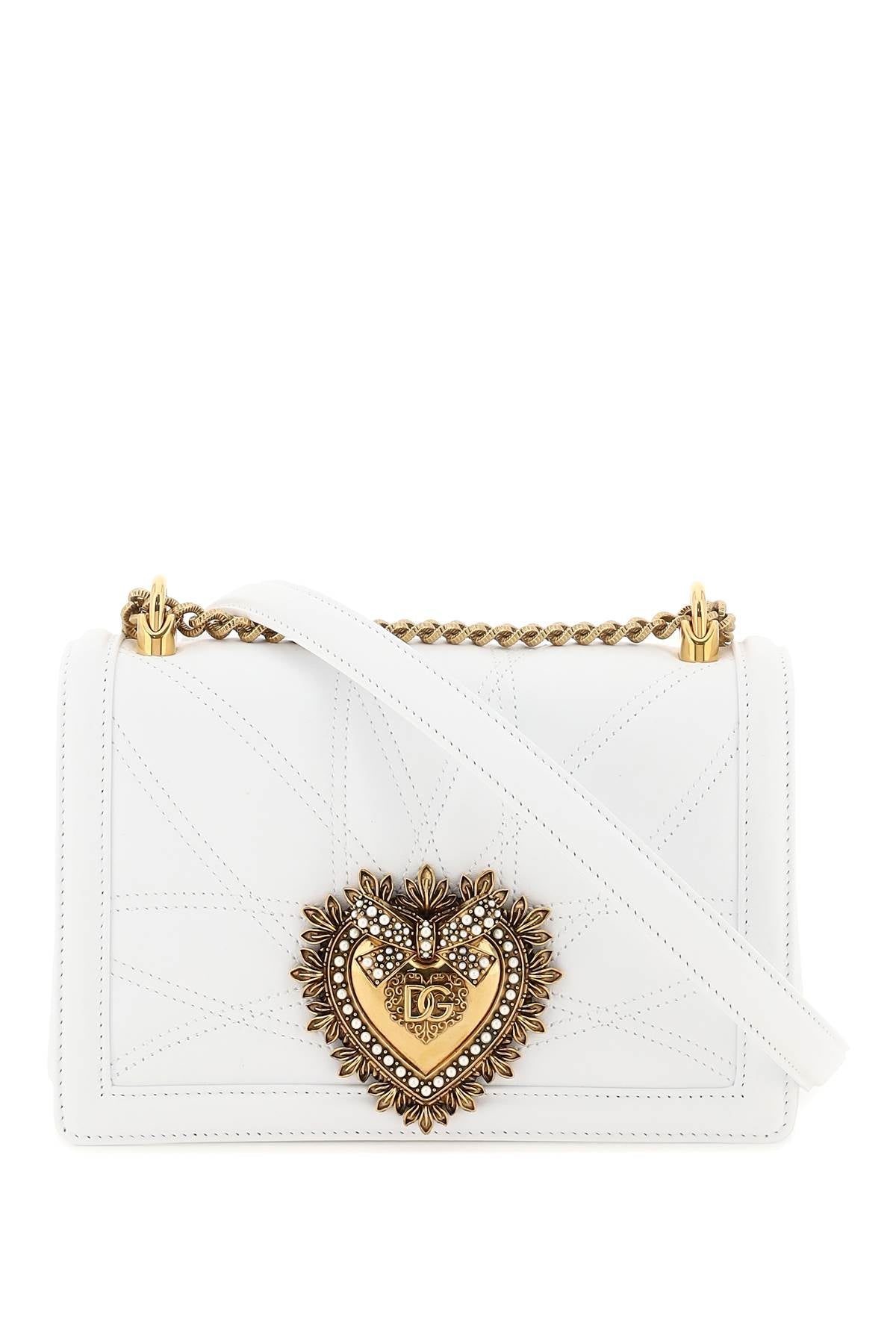 Dolce & Gabbana Women's Medium Devotion Bag in Bianco | BB7158AW437