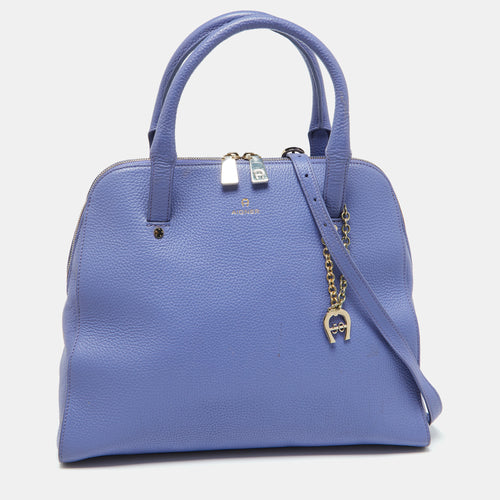 Lavender Leather Zip Satchel