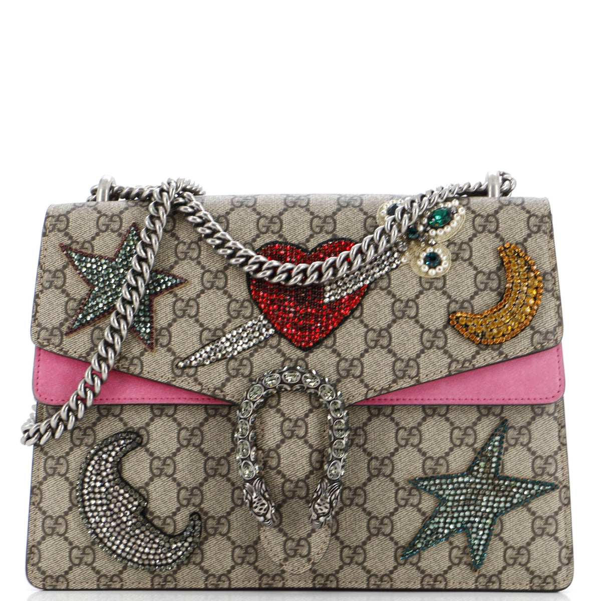 Gucci GUCCI Dionysus Bag Embellished GG Coated Canvas Medium