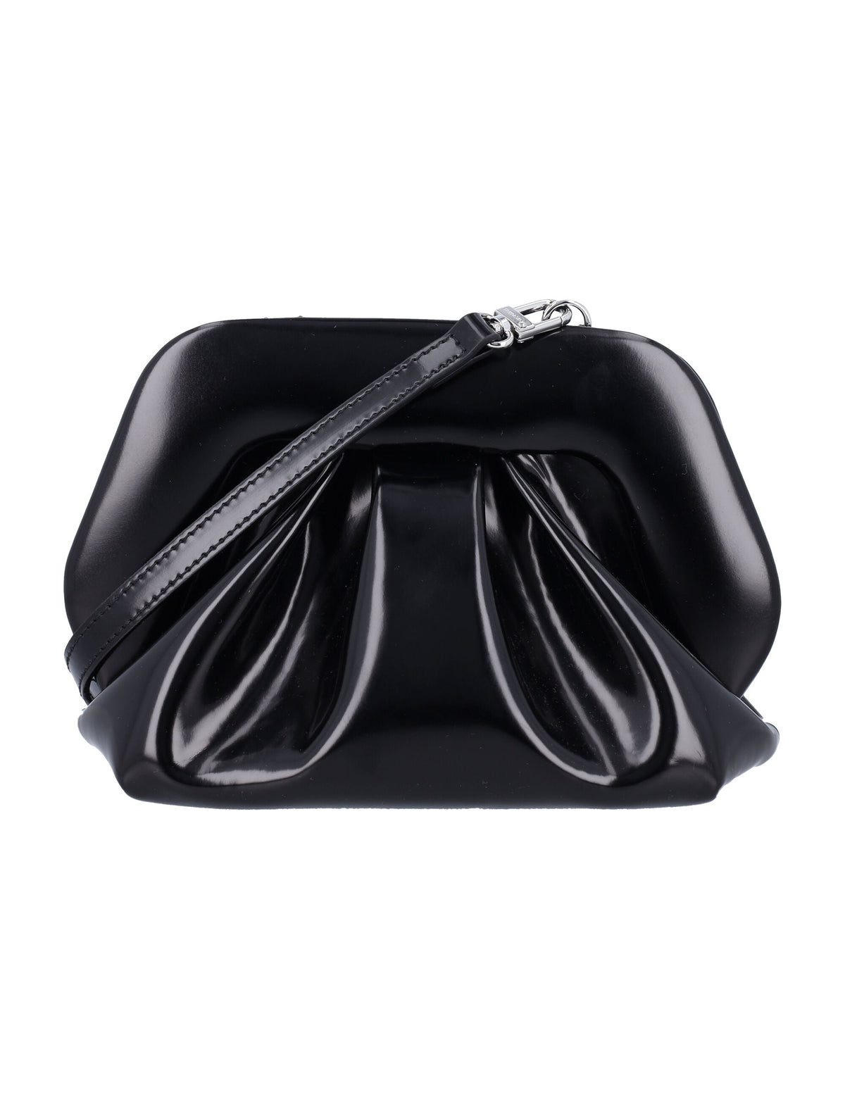 ThemoirÃ¨ Women's Gea Clutch Vegan Patent in Black | 24ATMFW24GS1 Color BLACK
