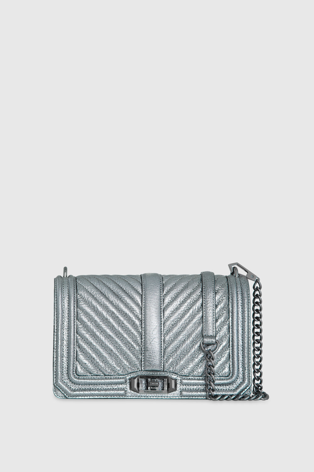 Rebecca Minkoff Sac bandoulière matelassé Chevron Love en anthracite