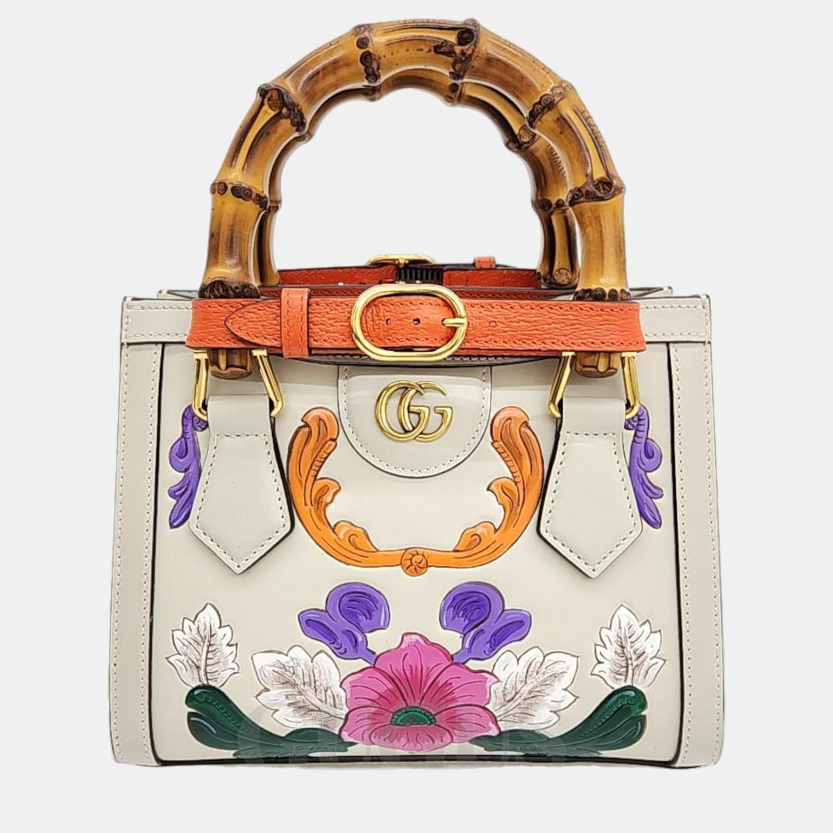 Gucci Cream Leather Mini Diana Tote Bag