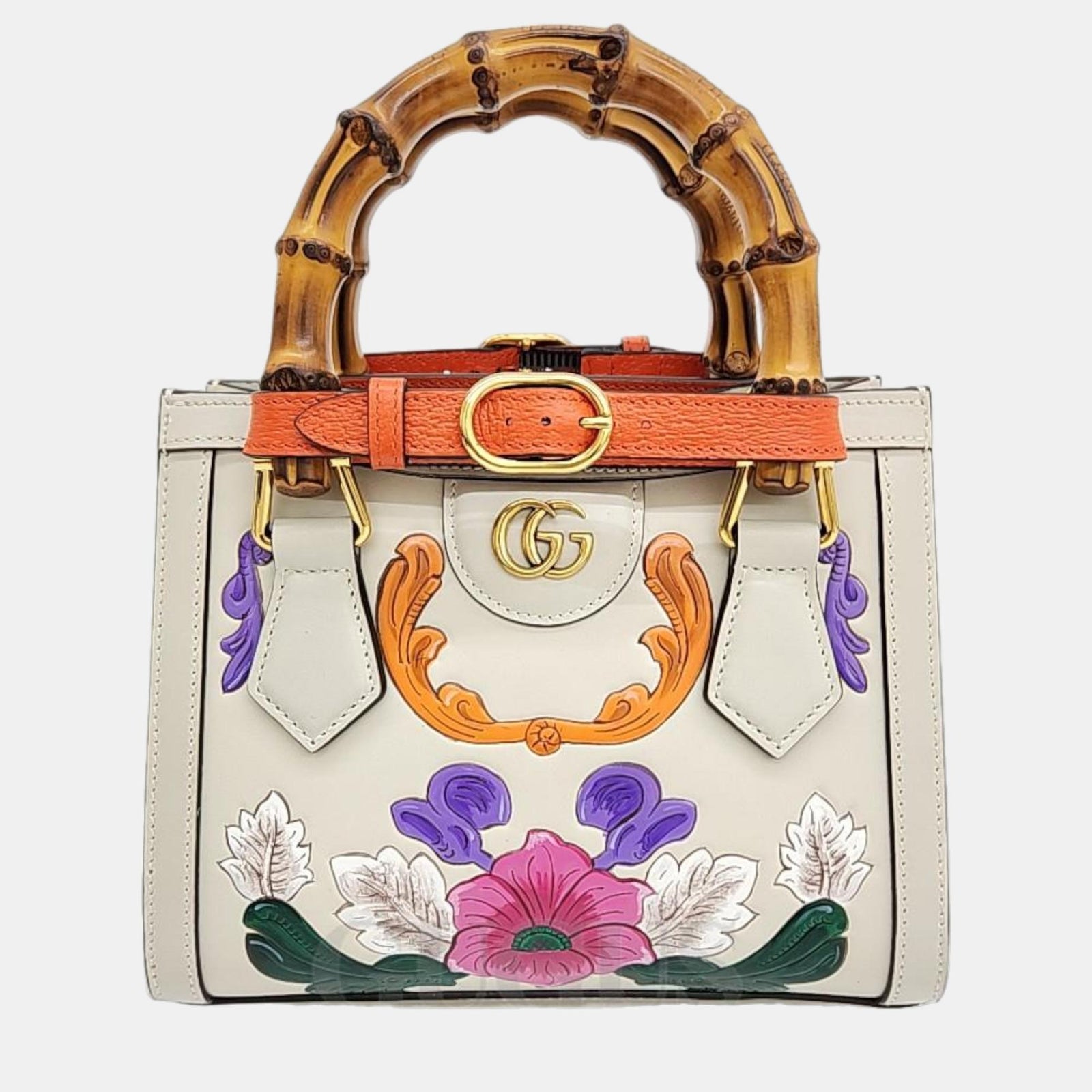 Gucci Mini sac fourre-tout Diana en cuir crème