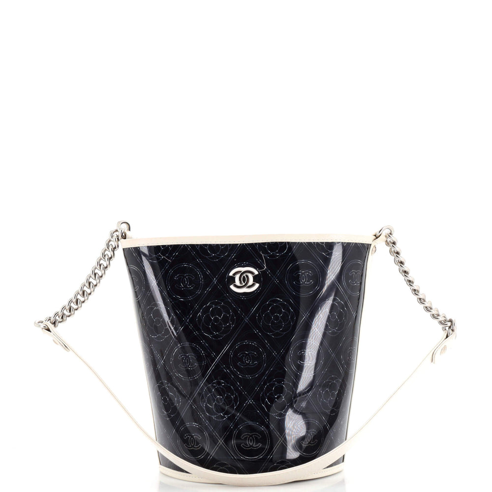 CHANEL Camellia Coco Bucket Bag Printed PVC Medium