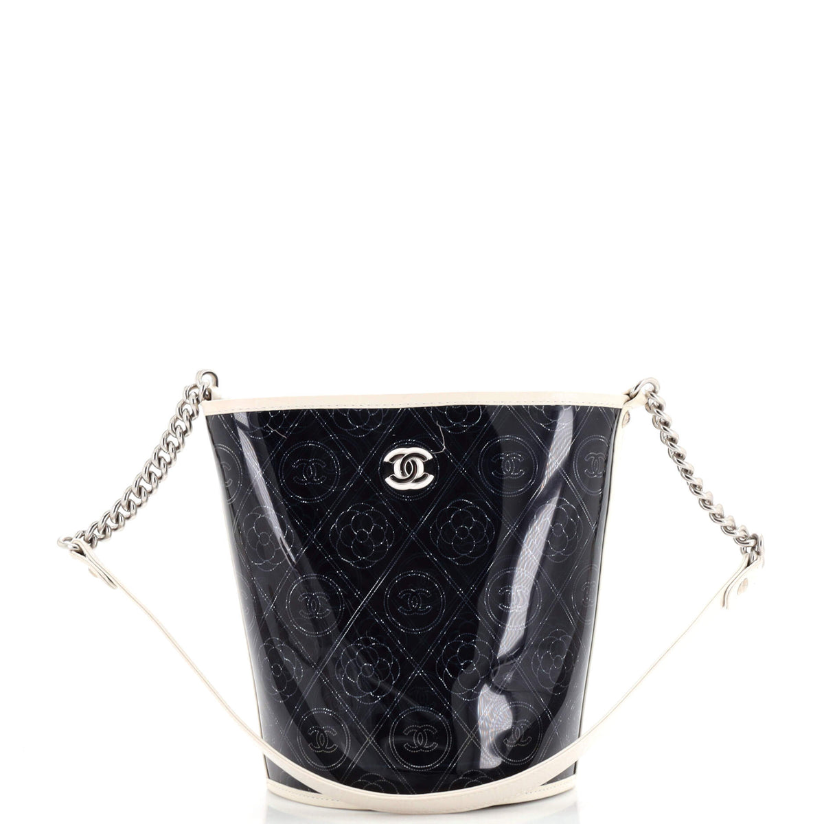 Chanel CHANEL Camellia Coco Bucket Bag Printed PVC Medium