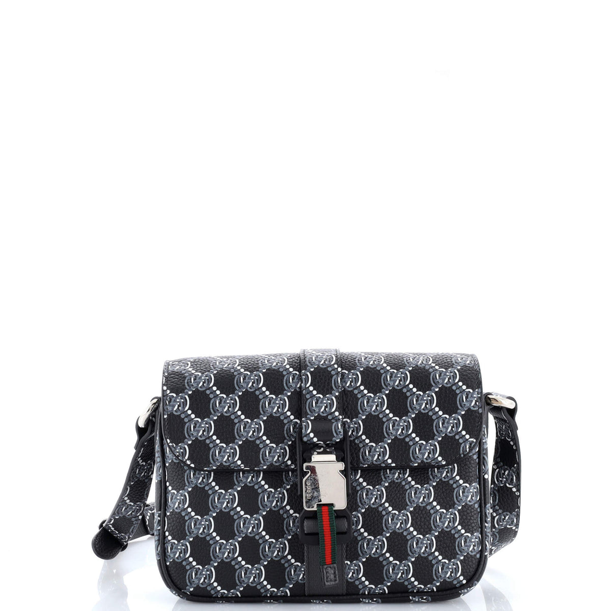 Gucci GUCCI Front Buckle Crossbody Bag GG Shadow Coated Canvas Mini