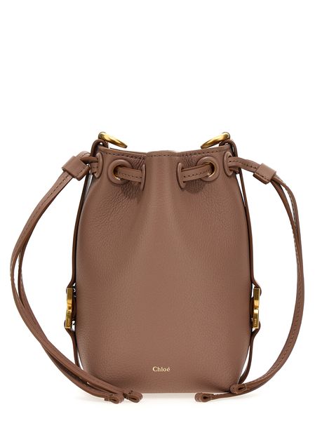 Chloé Women's Marcie Micro Raffia Bucket Bag in Woodrose | CHC23AP844I31