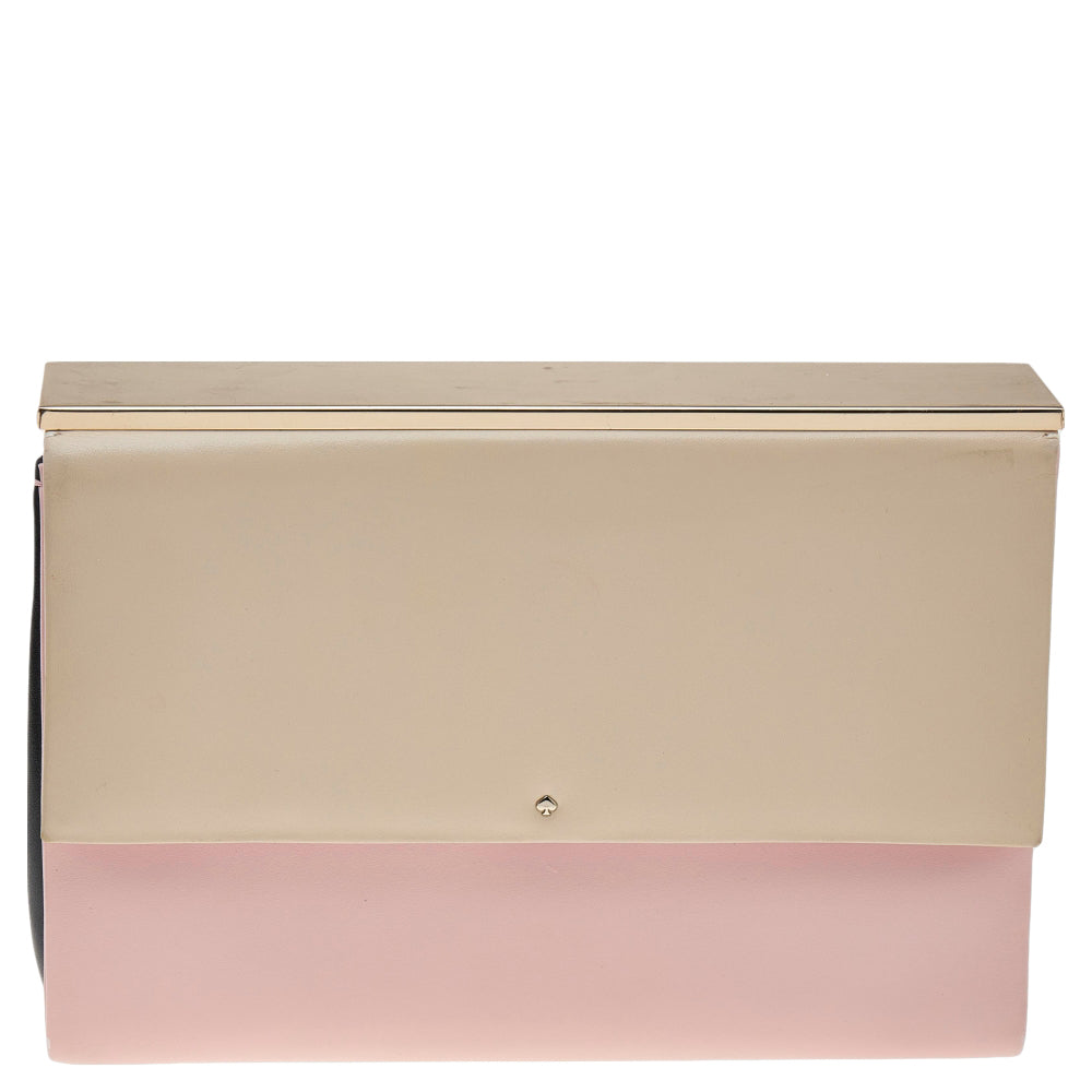 Kate Spade Mehrfarbige Clutch mit Rahmen aus Leder