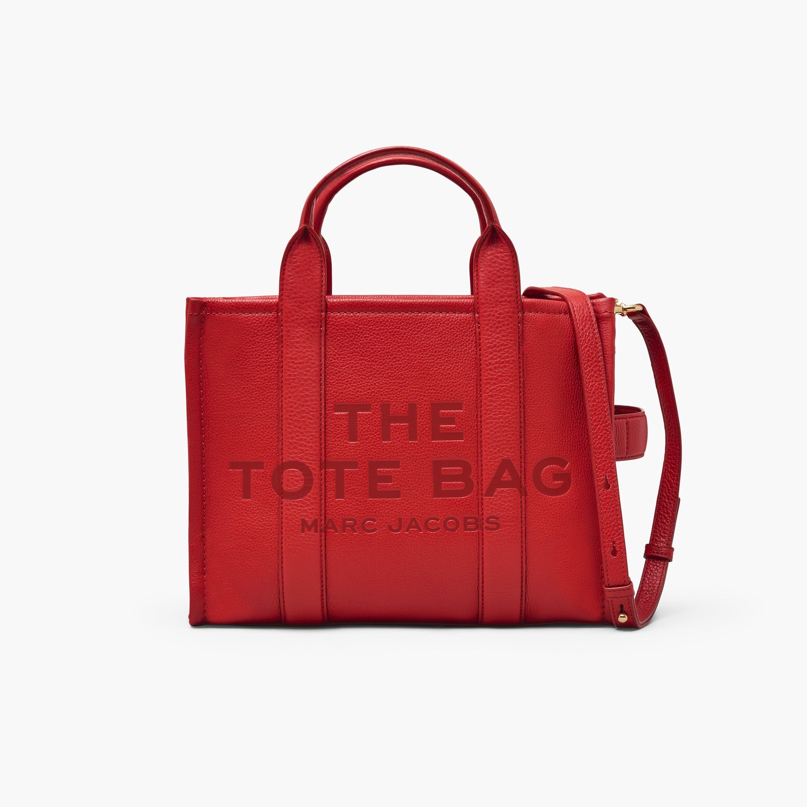 Marc Jacobs The Leather Medium Tote Bag in True Red