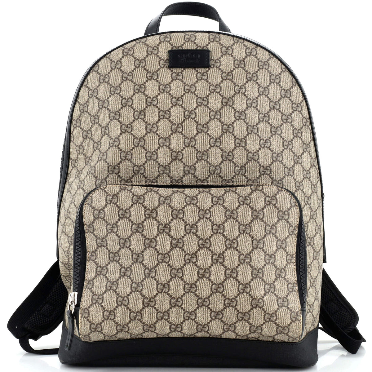 Gucci GUCCI Zip Pocket Backpack GG Coated Canvas Medium