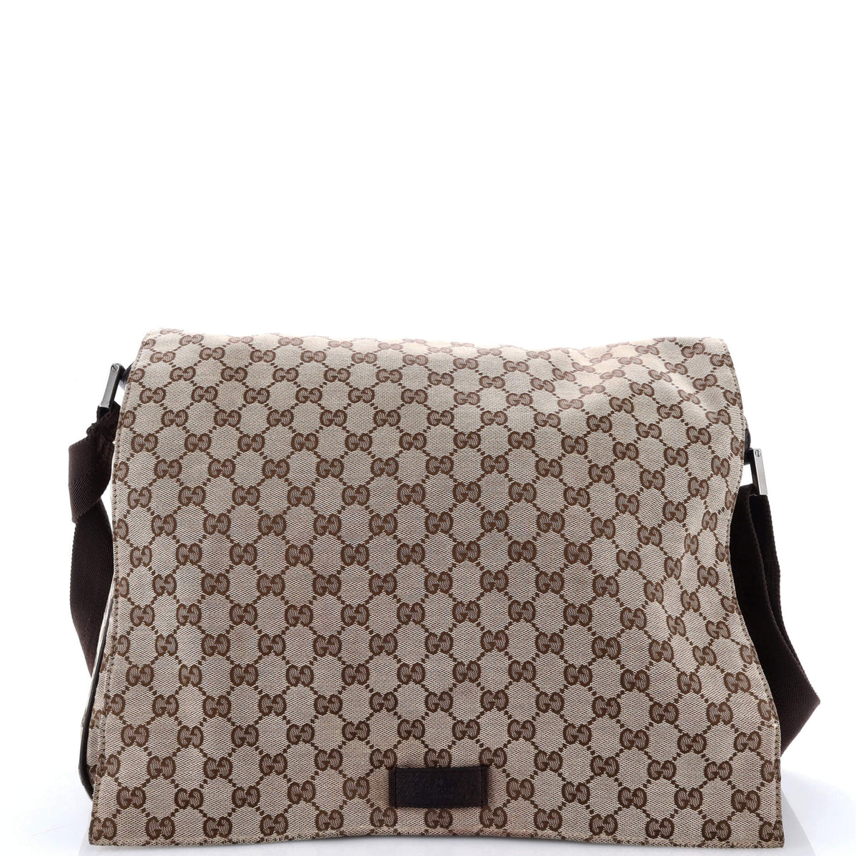 Gucci GUCCI Flap Messenger Bag GG Canvas Large
