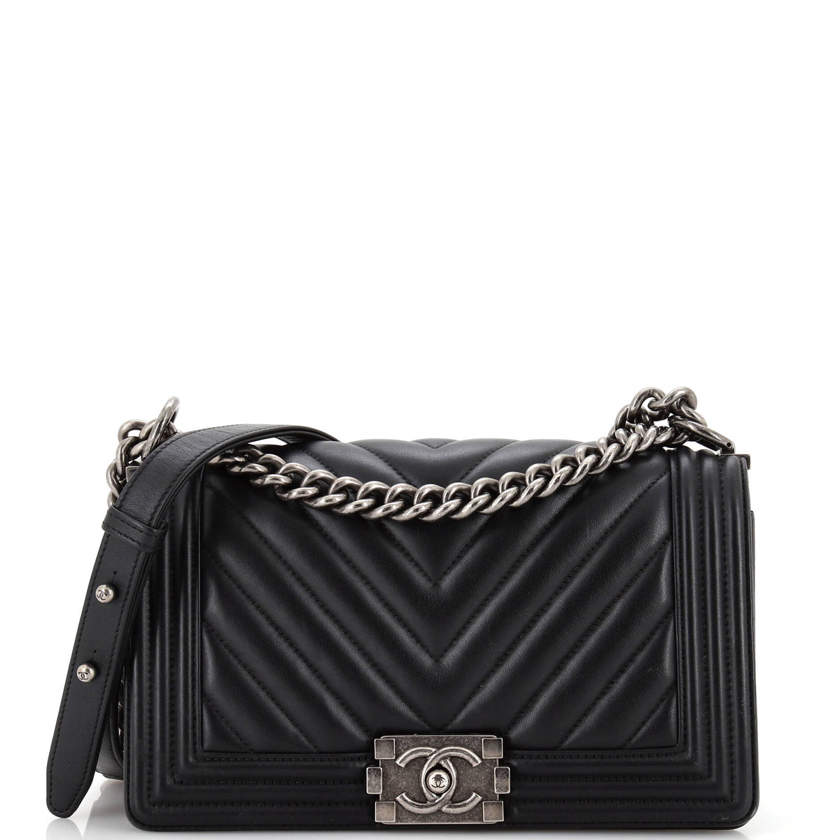 Chanel CHANEL Boy Flap Bag Chevron Lambskin Old Medium