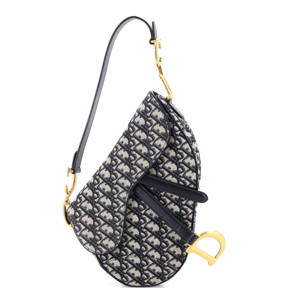 Christian Dior Saddle Handbag Oblique Canvas Medium