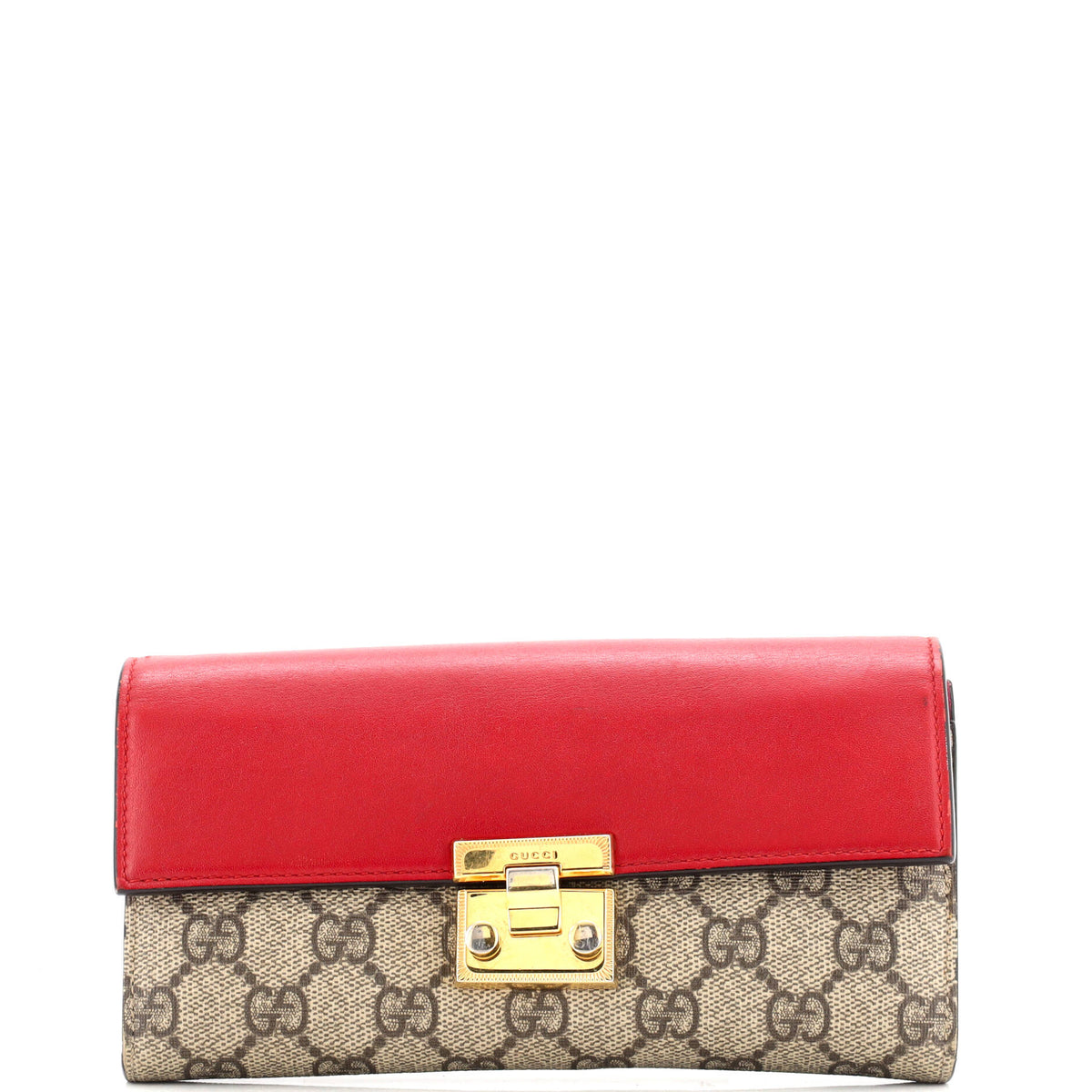 Gucci GUCCI Padlock Continental Chain Wallet GG Coated Canvas and Leather Long