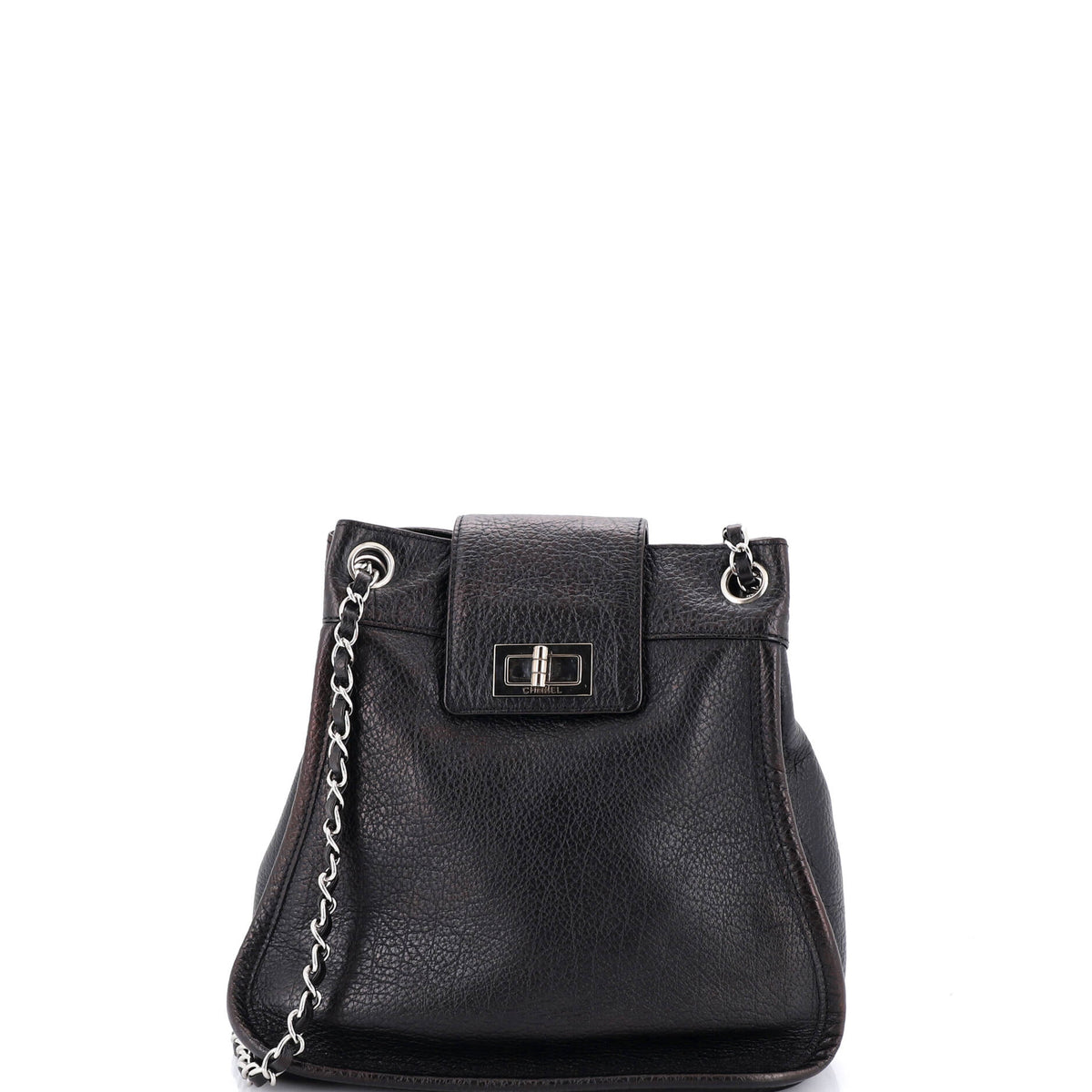 Chanel CHANEL Mademoiselle Lock Accordion Shoulder Bag Leather Small