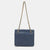 Navy Blue Leather Medium Fleming Shoulder Bag