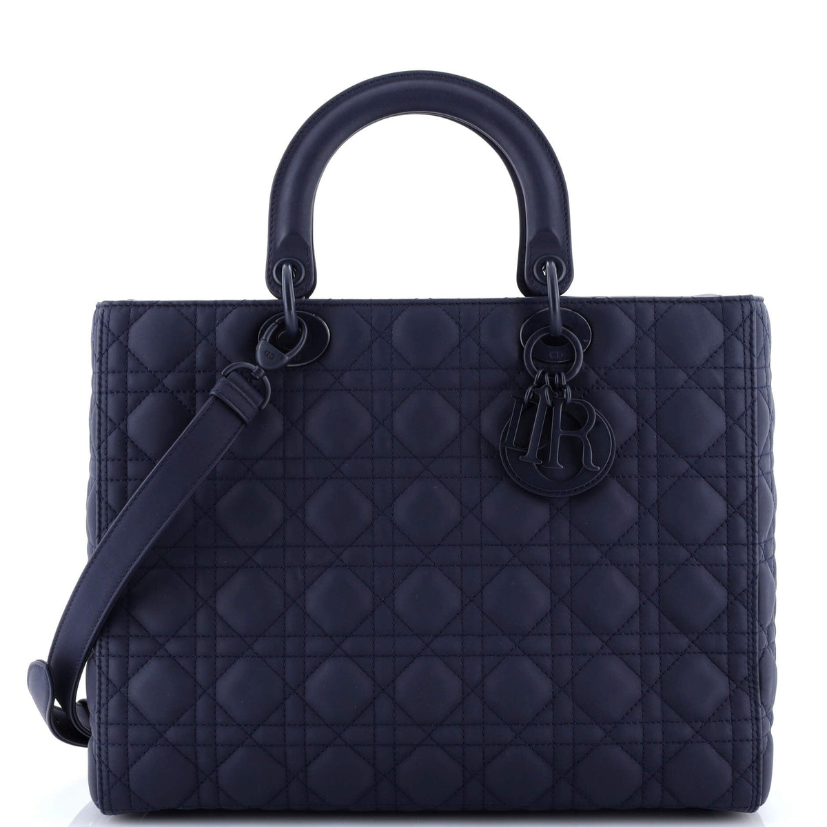 Christian Dior Ultra Matte Lady Dior Bag Cannage Quilt Calfskin Large