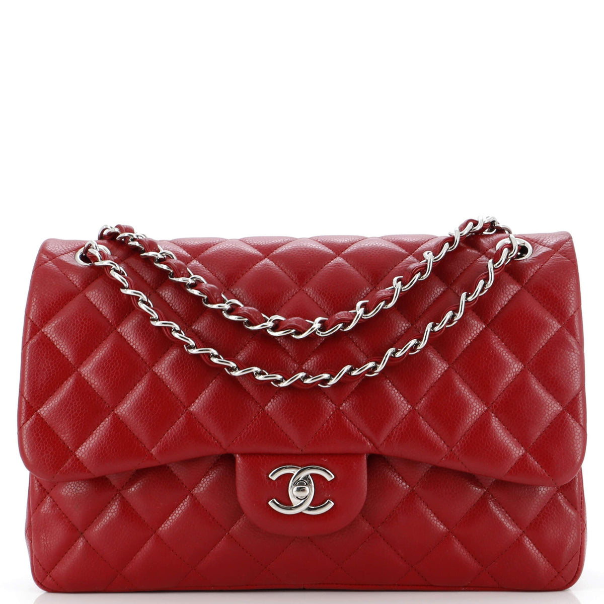 Chanel CHANEL Classic Double Flap Bag Quilted Caviar Jumbo