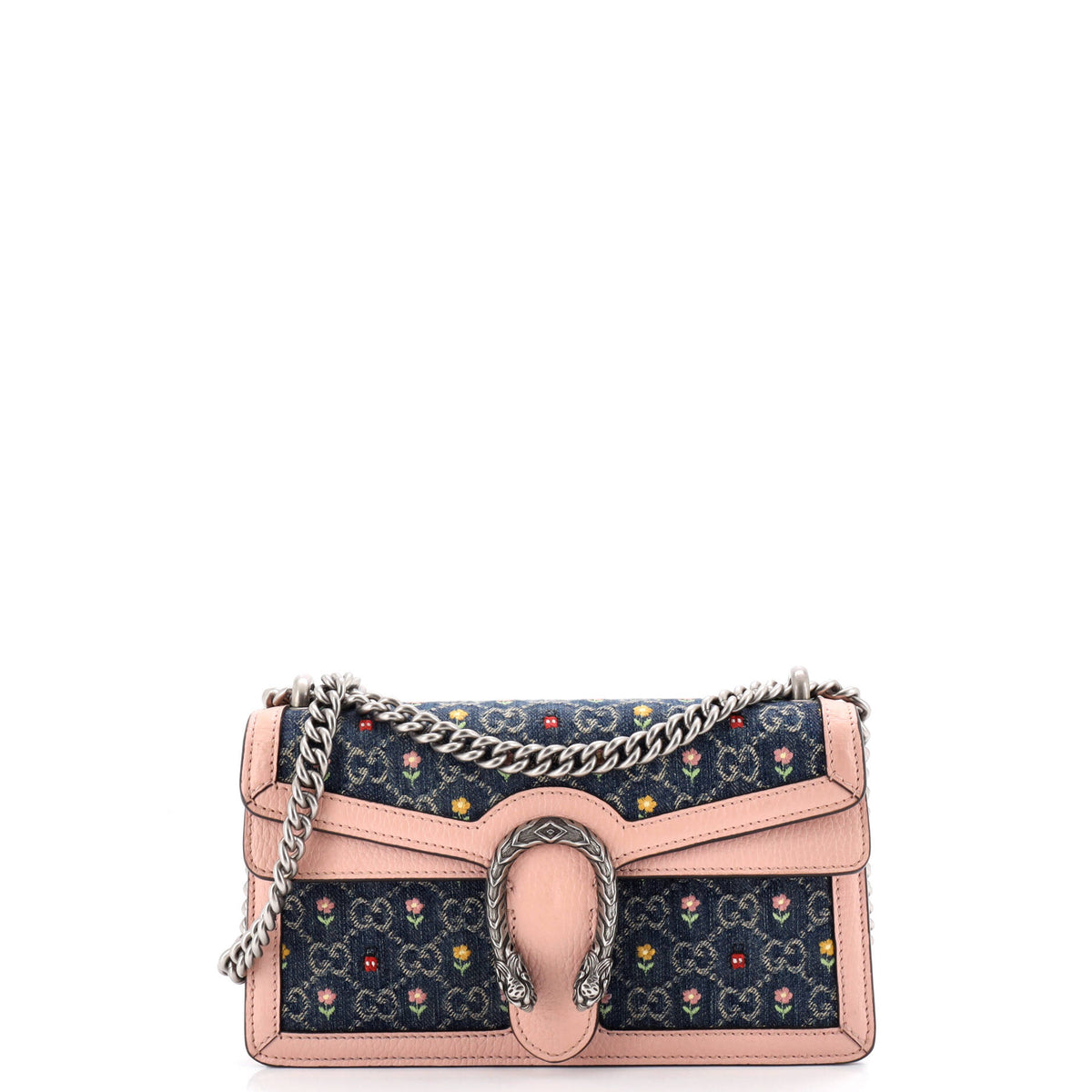 Gucci GUCCI Dionysus Bag Flower Embroidered GG Denim Small