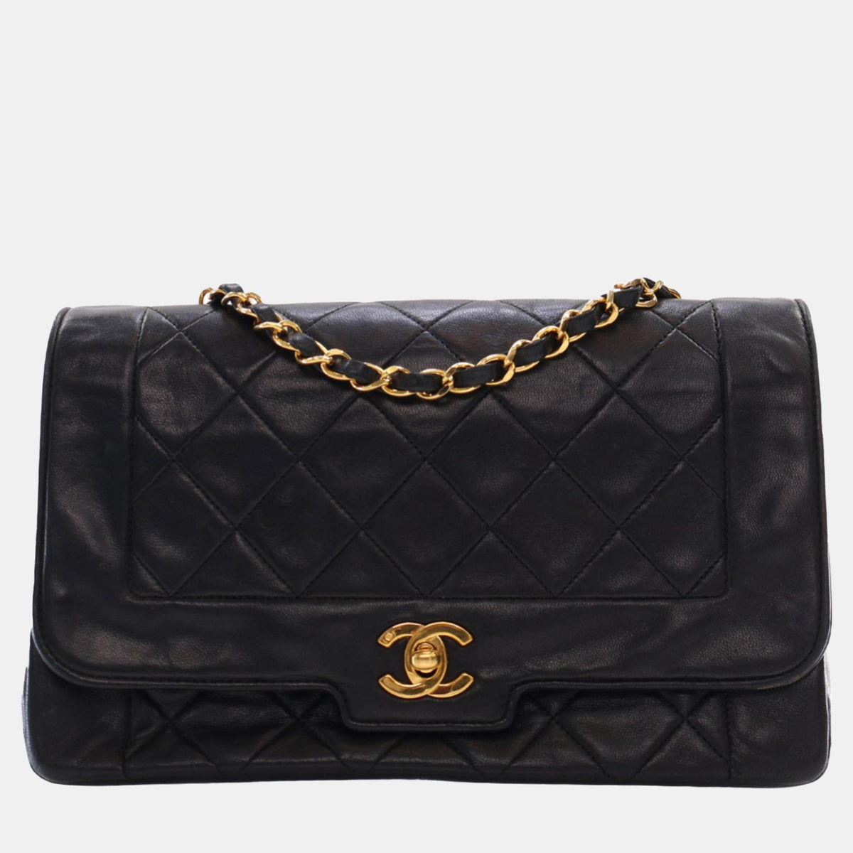 Chanel Black Medium Lambskin Diana Flap