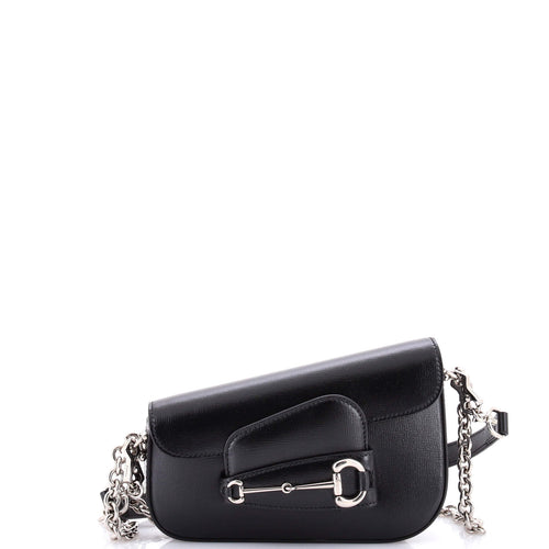 GUCCI Horsebit 1955 Asymmetric Shoulder Bag Leather Mini