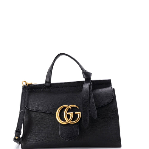 GUCCI GG Marmont Top Handle Bag Leather Small