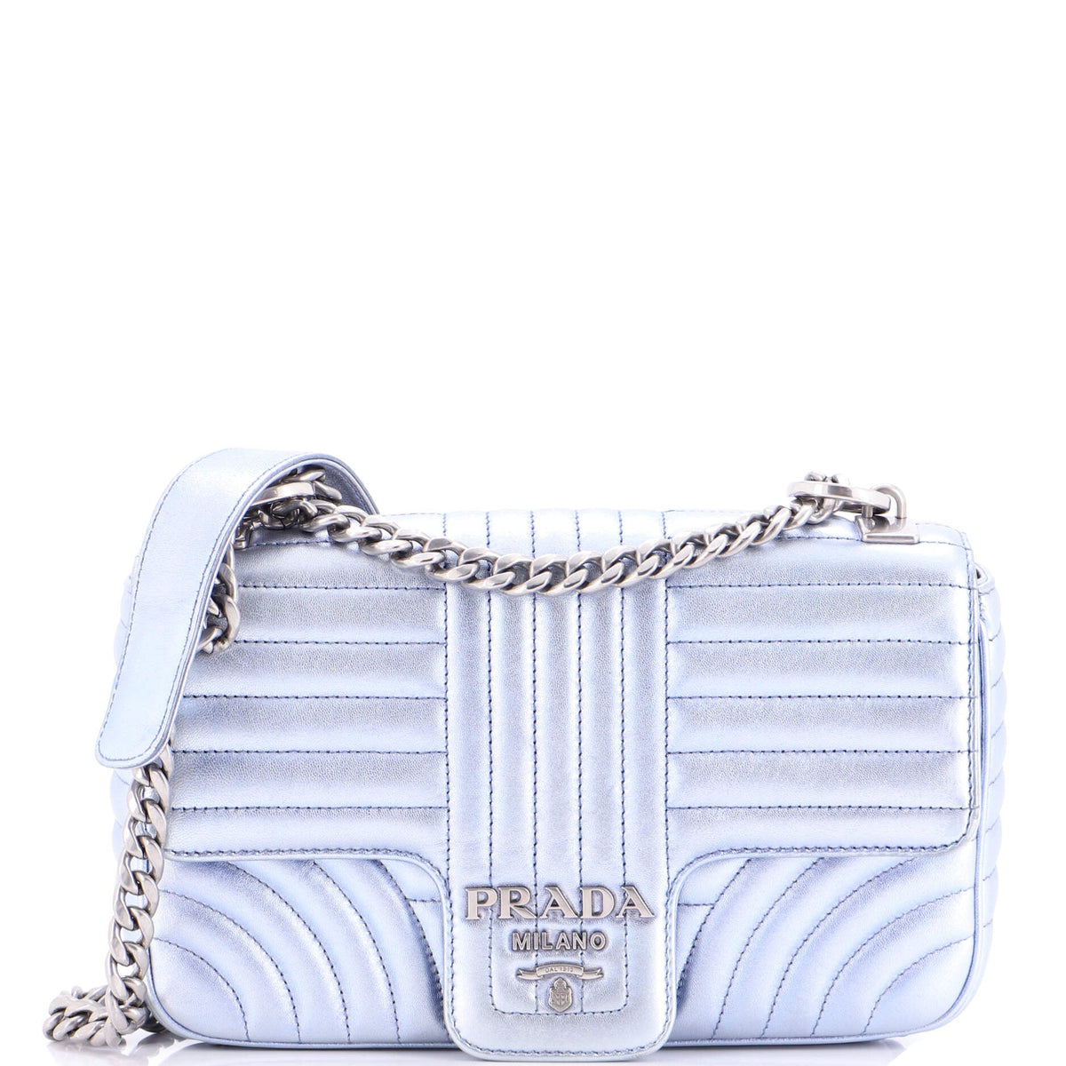 Prada PRADA Chain Flap Shoulder Bag Diagramme Quilted Leather Medium