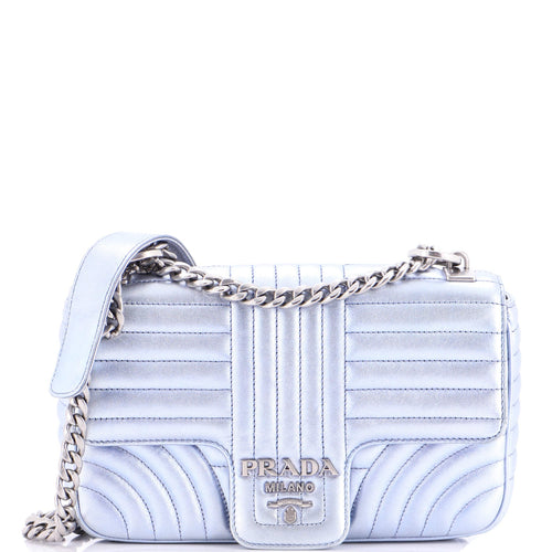 PRADA Chain Flap Shoulder Bag Diagramme Quilted Leather Medium