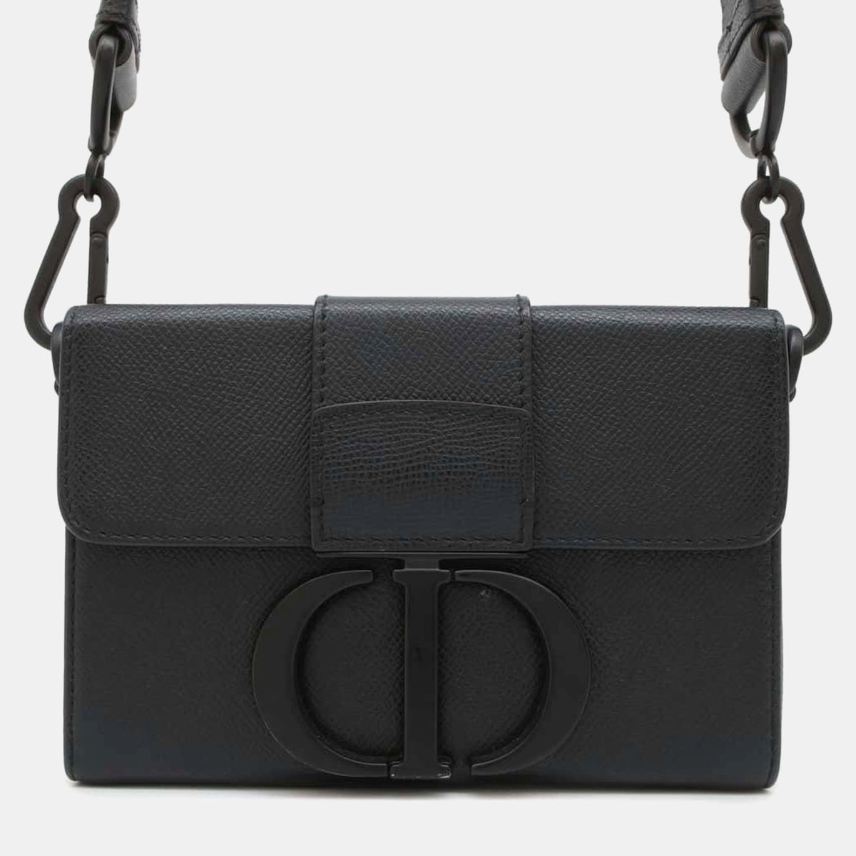 Dior Black Leather Montaigne 30 Shoulder Bag