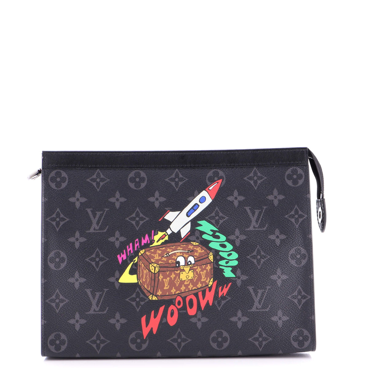 Louis Vuitton Pochette Voyage Comic Trunk Monogram Eclipse Canvas MM
