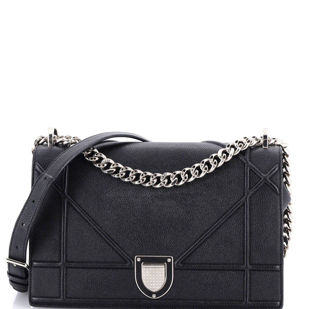 Christian Dior Diorama Flap Bag Grained Calfskin Medium
