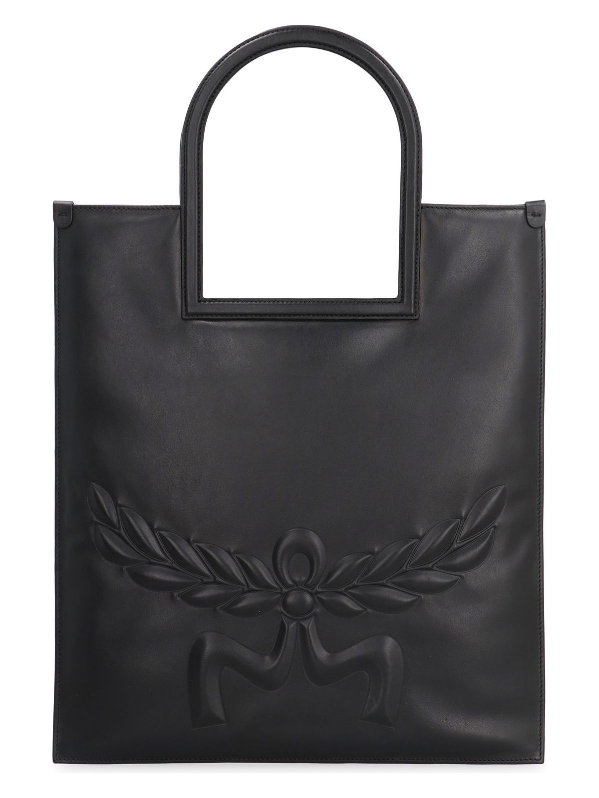 Mcm Women's Aren Leather Tote in Black | MWTESTA03 Color BK