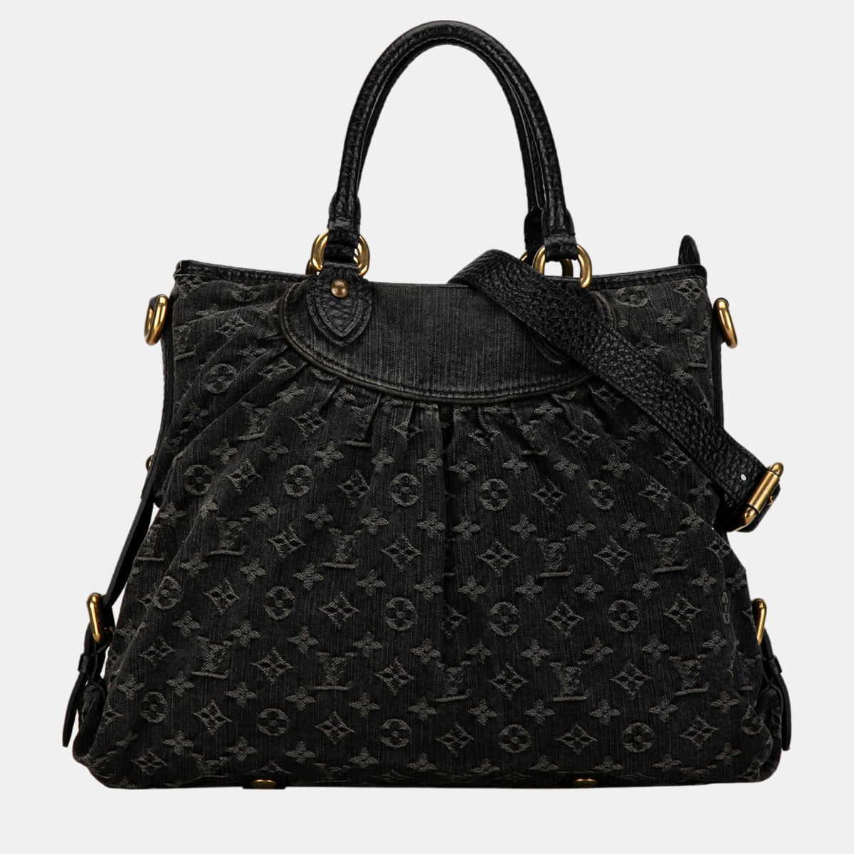 Louis Vuitton Black Monogram Denim Neo Cabby GM