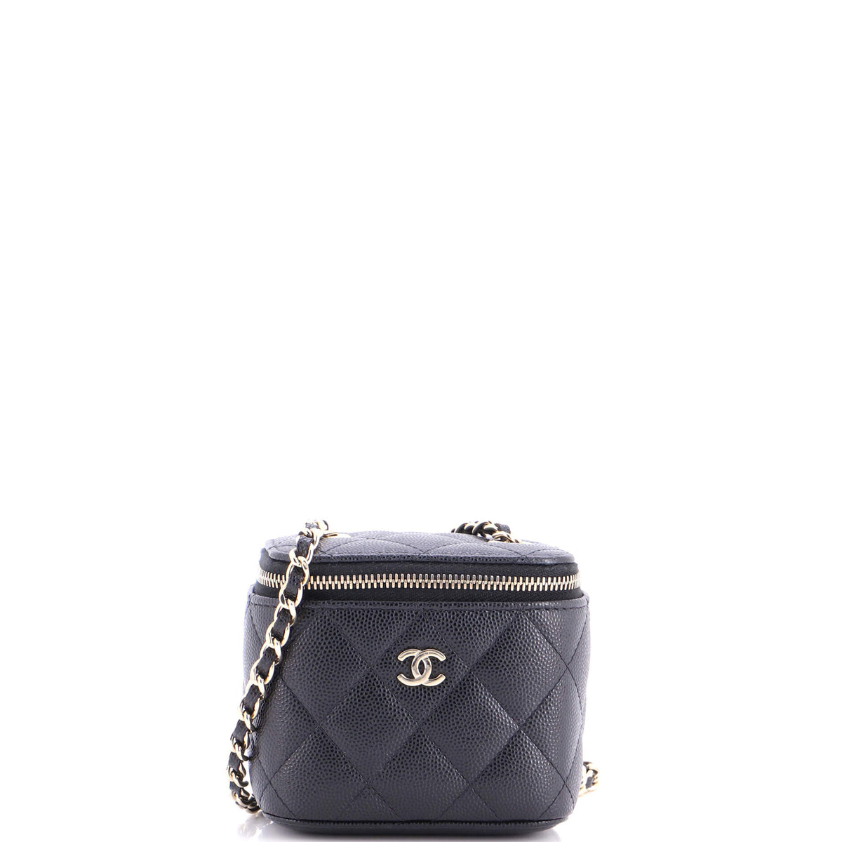 Chanel CHANEL Classic Vanity Case with Chain Quilted Caviar Mini