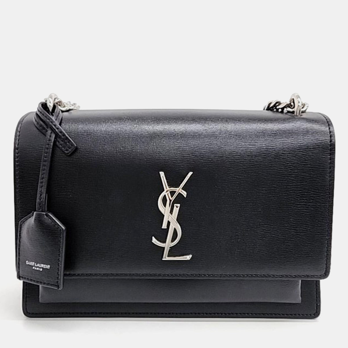 Saint Laurent Paris Black Leather Sunset Shoulder Bag