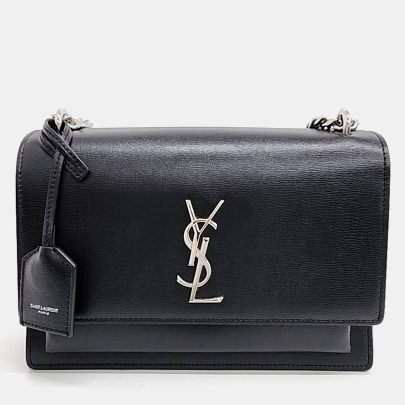 Saint Laurent Paris Black Leather Sunset Shoulder Bag