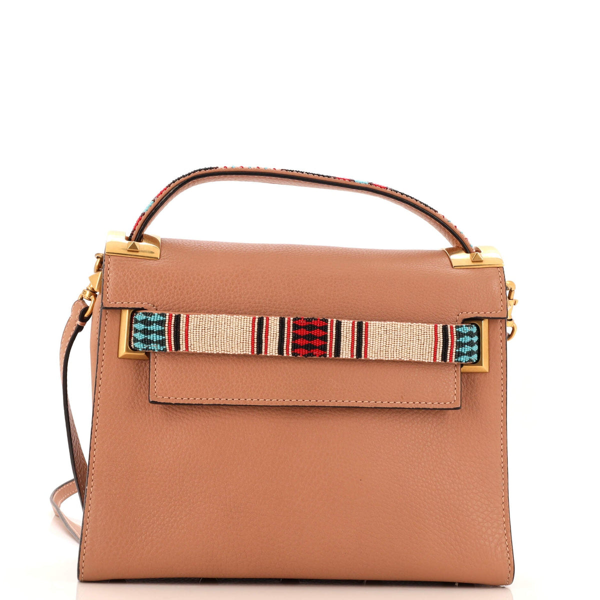 Valentino Garavani VALENTINO GARAVANI My Rockstud Satchel Leather with Beaded Detail Small
