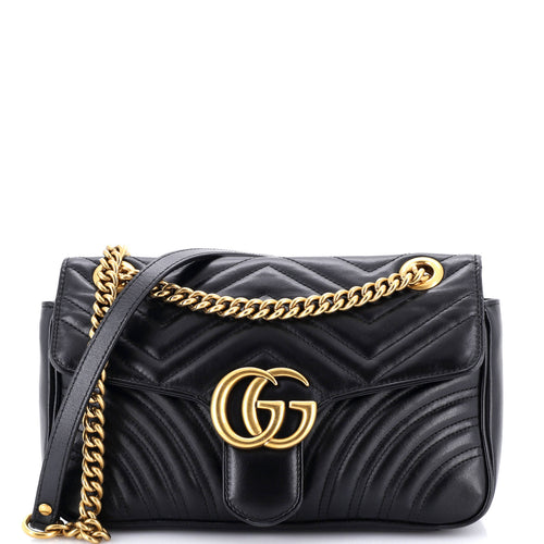 GUCCI GG Marmont Flap Bag Matelasse Leather Medium