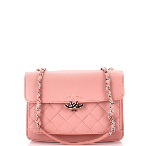 CHANEL CC Box Flap Bag Quilted Calfskin Small