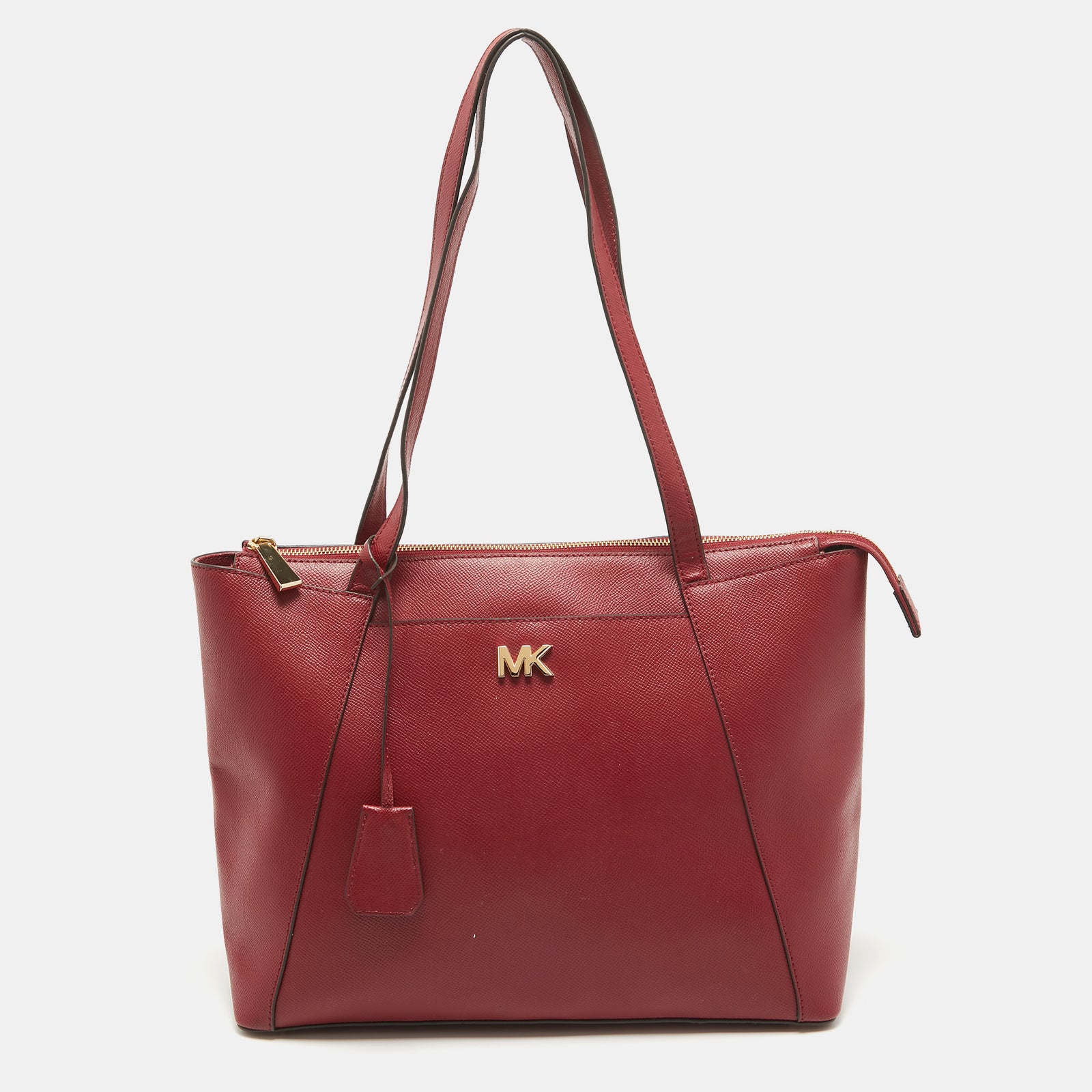 Michael Kors Red Leather Medium East West Maddie Tote